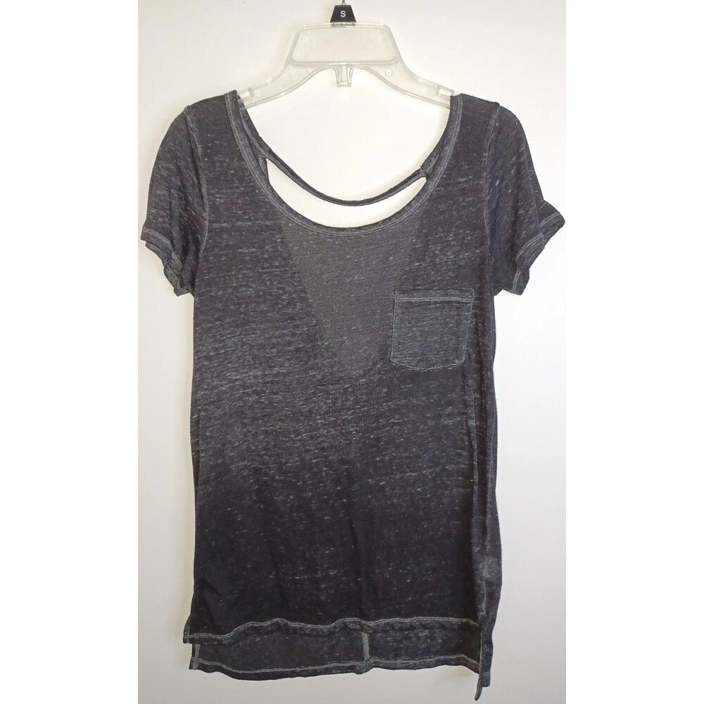 American Eagle Burnout T Shirt XXS Black Shortsleeve Boho Grunge Skater Punk